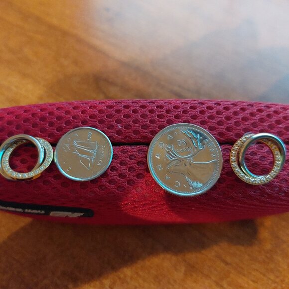 Two tone earrings. PVD gold plating. - Picture 4 of 5